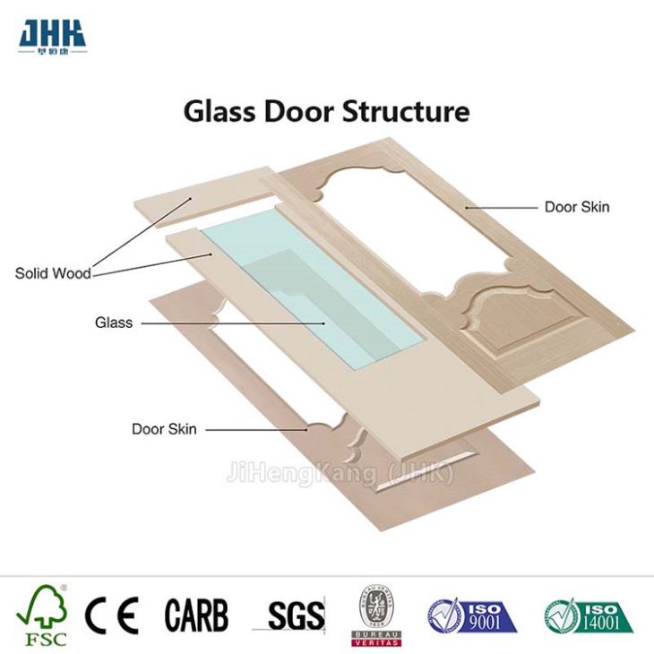 Wasserdichte Glastür für Badezimmer aus Massivholz